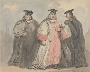 Tres eruditos eclesiásticos de Thomas Rowlandson