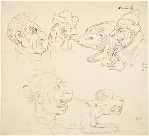 Tres caricaturas de Thomas Rowlandson