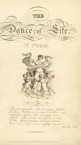 Página de título con título caligráfico y viñeta de Thomas Rowlandson