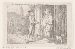 Tom Jones rechazado por el portero del noble, de La historia de Tom Jones de Thomas Rowlandson