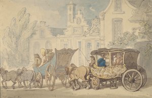 Dos autocares: ¿viajas por Francia de Thomas Rowlandson