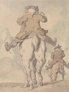 Dos hombres a caballo, vistos desde atrás de Thomas Rowlandson