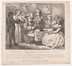 Verónica, una conversación de desayuno Bellezas pintorescas de Boswell, Parte la Primera, 30 de mayo de 1786 de Thomas Rowlandson