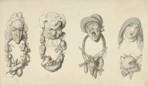 Cuatro titulares caricaturescos de Thomas Rowlandson