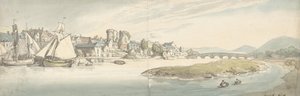 Vista de la ciudad en un río Carwitham Castle, 1775-1827 de Thomas Rowlandson