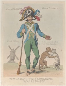 ¡Viva el Rey! ¡Viva el Emperador! ¡Viva el Diablo!, 12 de abril de 1815 de Thomas Rowlandson