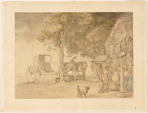 Abrevando Caballos de Thomas Rowlandson
