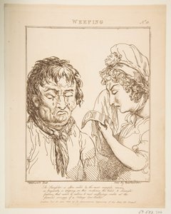 Le Brun llorando travestido, o Caricaturas de las pasiones, 21 de enero de 1800 de Thomas Rowlandson