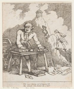 Con ira espumante..., de Epístola Benevolente, 1790 de Thomas Rowlandson
