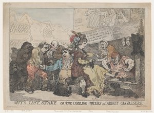 La última apuesta del ingenio, o los votantes remendones y los canjeadores abyectos, 22 de abril de 1784 de Thomas Rowlandson