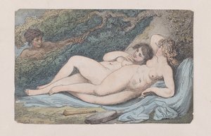 Ninfas del bosque El descubrimiento, 1799 de Thomas Rowlandson