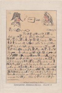 Jeroglíficos de Yorkshire, Placa 2, 11 de marzo de 1809 de Thomas Rowlandson