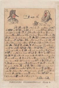 Jeroglíficos de Yorkshire, Placa 3, 13 de marzo de 1809 de Thomas Rowlandson