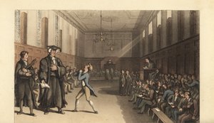Joven estudiante graduándose de una escuela de niños de Thomas Rowlandson