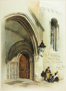 Entrada del Templo, frontispicio de Vistas Originales de Londres tal como es de Thomas Shotter Boys