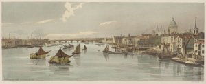 Londres Como Es: Blackfriars, desde el Puente Southwark de Thomas Shotter Boys