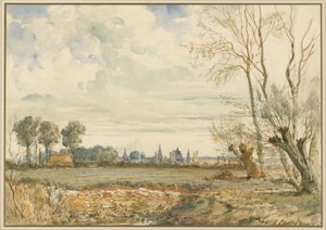 Praderas con una vista distante de Oxford de Thomas Shotter Boys