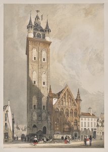 Arquitectura Pintoresca en París, Gante, Amberes, Ruan: Campanario, Gante, Bélgica de Thomas Shotter Boys
