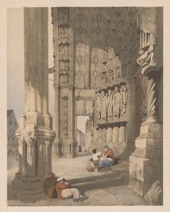 Arquitectura pintoresca en París, Gante, Amberes, Rouen, etc.: Pórtico sur de la Catedral de Chartres de Thomas Shotter Boys
