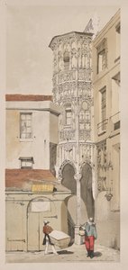 Arquitectura Pintoresca en París, Gante, Amberes, Ruan: Hôtel de la Tremouille, Rue des Bourbonnois, París de Thomas Shotter Boys