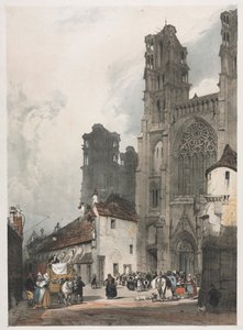 Arquitectura pintoresca en París, Gante, Amberes, Rouen: Laon, Francia, 1839 de Thomas Shotter Boys