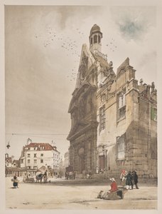 Arquitectura pintoresca en París, Gante, Amberes, Ruan: St. Etienne du Mont, París de Thomas Shotter Boys