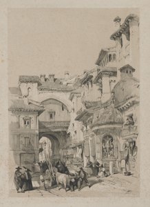 Bocetos pintorescos en España: Puerta de la Vivarrambla, Granada, 1837 de Thomas Shotter Boys