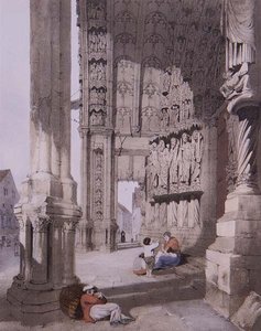 Pórtico sur de la Catedral de Chartres, ilustración de 
