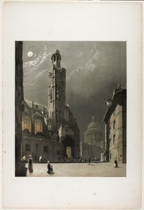 St Etienne du Mont y el Panteón, París, lámina 20 de Picturesque Architecture in Paris, Ghent, Antwerp, Rouen, Etc. de Thomas Shotter Boys