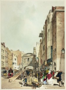 Temple Bar desde The Strand, lámina 22 de Vistas originales de Londres tal como es de Thomas Shotter Boys