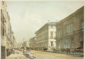 Las casas del club y Pall Mall, lámina trece de Vistas originales de Londres tal como es de Thomas Shotter Boys