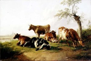 Ganado en un Paisaje de Thomas Sidney Cooper