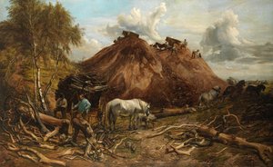 Despejando el bosque para el camino de hierro de Thomas Sidney Cooper