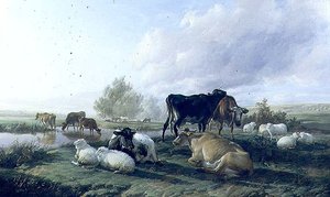 En los prados de White Hall, Canterbury de Thomas Sidney Cooper