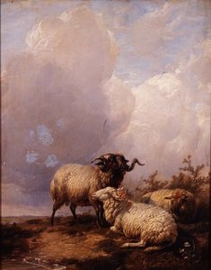 Ovejas en el paisaje de Thomas Sidney Cooper
