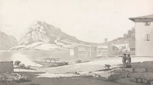 Ciudad y lago de Lugano de Thomas Smith of Derby