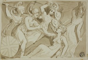 Guerreras viniendo en ayuda de Britannia de Thomas Stothard