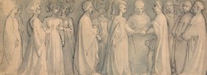 Friso de una boda medieval de Thomas Stothard