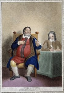 La justicia en "Los 7 edades del hombre" de Shakespeare, ilustrado por W. Broniley, Londres