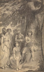 Una de las seis ilustraciones de "Las aventuras de Telémaco hijo de Ulises" de Fenelón de Thomas Stothard