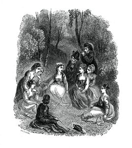 Escena de la introducción a El Decamerón de Giovanni Boccaccio, 1833 de Thomas Stothard