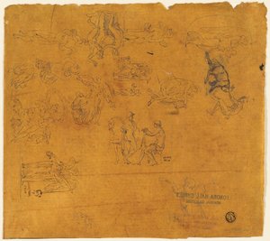 Hoja de bocetos de temas mitológicos de Thomas Stothard