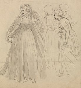Estudio para ilustración - Una princesa con sus acompañantes de Thomas Stothard