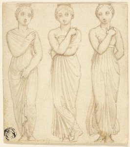Tres figuras femeninas drapeadas de Thomas Stothard
