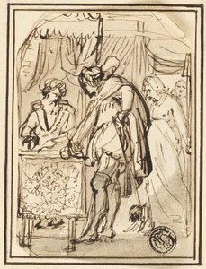 Joven en la mesa del escriba de Thomas Stothard