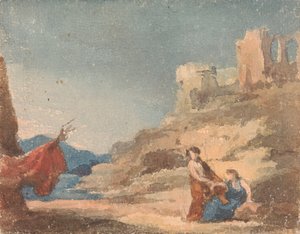 Figuras entre ruinas en una colina de Thomas Sully