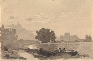 Paisaje con castillo al fondo de Thomas Sully