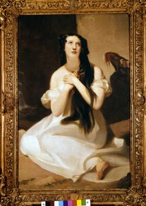 Retrato de Mary Ann Paton (Mrs Wood) (1802-1864) cantante inglesa. Pintura de Thomas Sully.