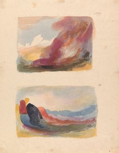 Dos dibujos en una hoja: Paisaje - lavado de color, Tiziano (nº 9); Paisaje - lavado de color, Rubens (nº 10) de Thomas Sully