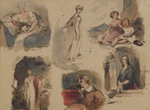 [Sin título] (Seis estudios de figuras), c.1830s de Thomas Sully